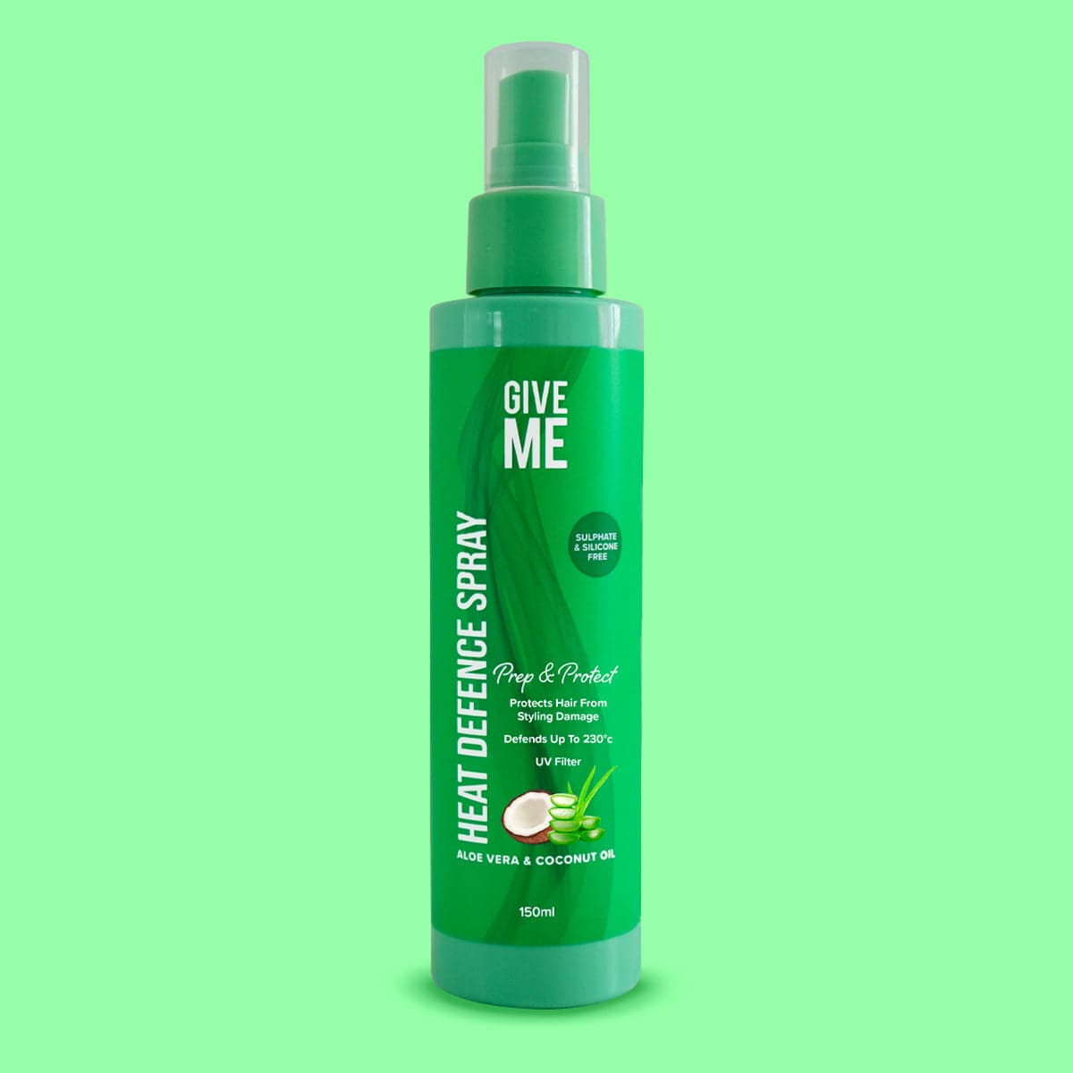 Heat Defence Spray - Aloe Vera & Coconut Oil - Give Me Cosmetics