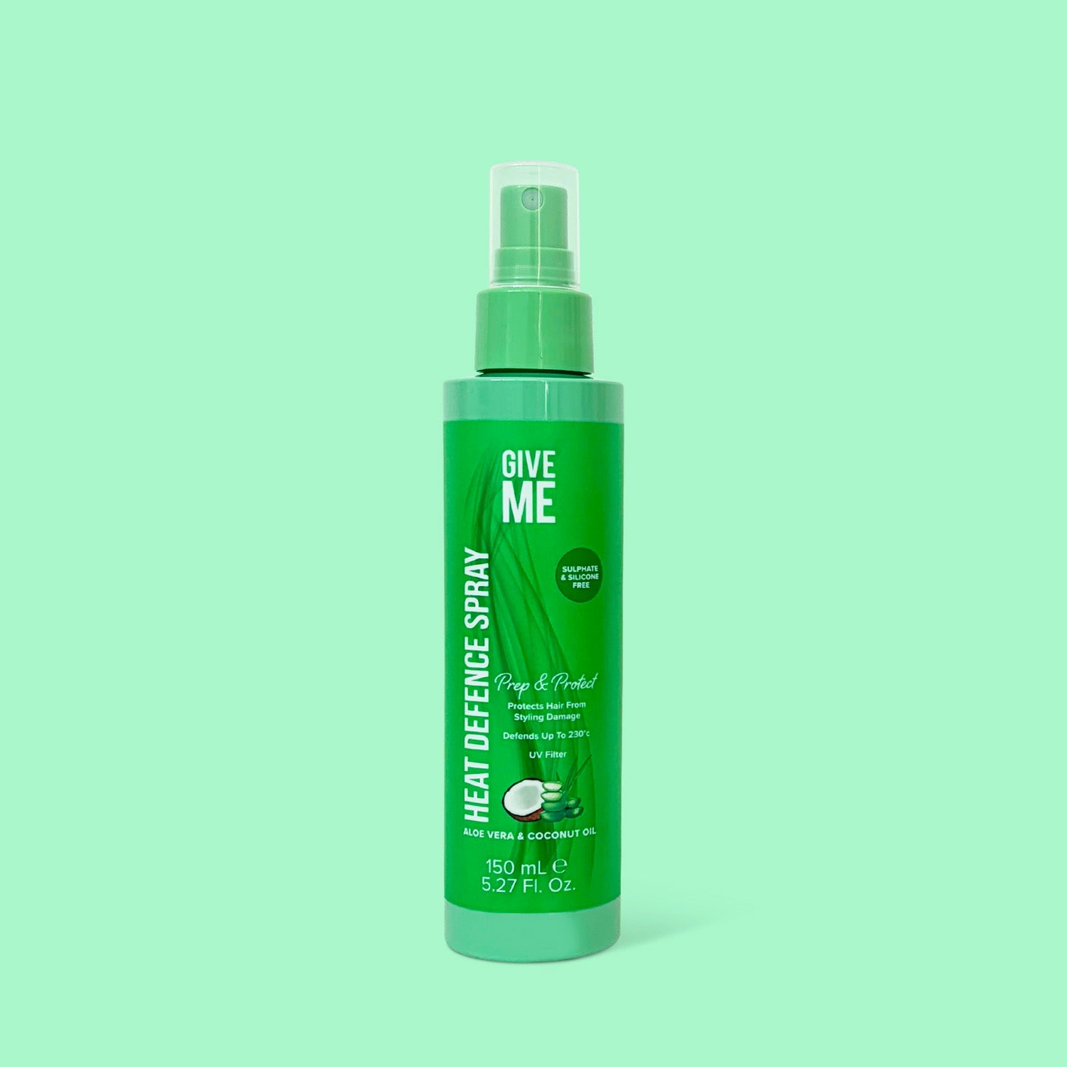 Heat Defence Spray - Aloe Vera & Coconut Oil - Give Me Cosmetics