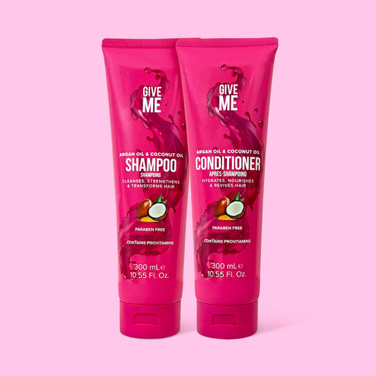 Nourishing Shampoo & Conditioner Bundle - Argan Oil & Coconut Oil (Worth £13.98) - Give Me Cosmetics