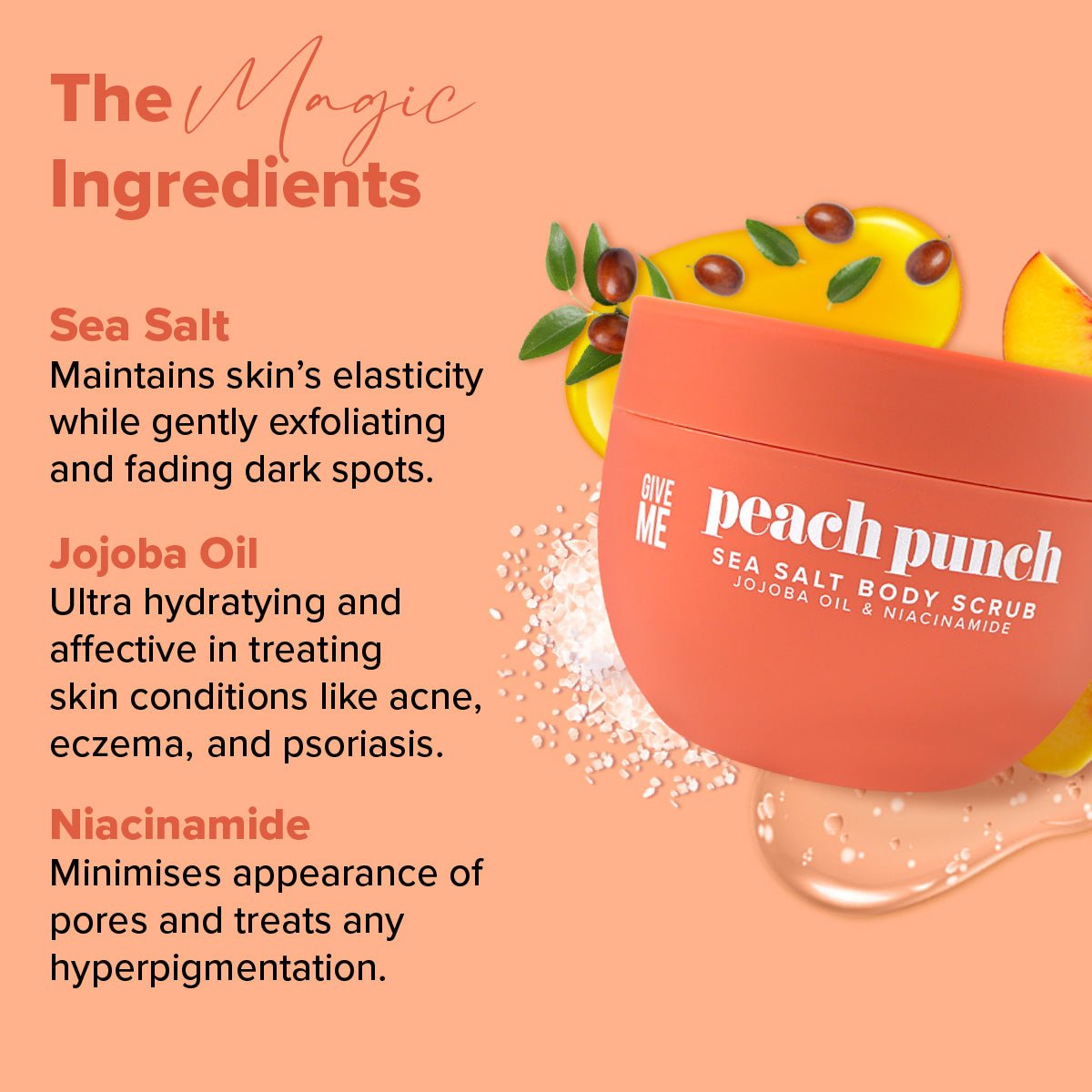 Peach Punch Sea Salt Body Scrub - Give Me Cosmetics